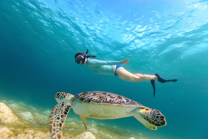 girl-scoba-drive-in-sea-with-turtle